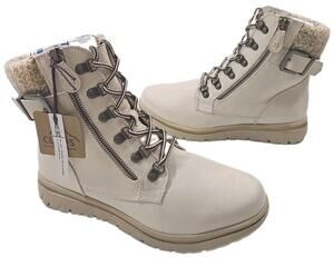 Cliffs by White Mountain~Woman Size 9.5W~Winter White Fabric, Sweater Boots NWOB